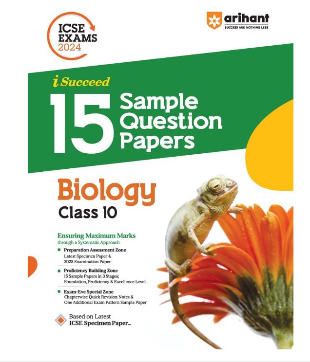 Arihant ICSE Sample Question Papers Class 10 Biology Book for 2024 Board Exam